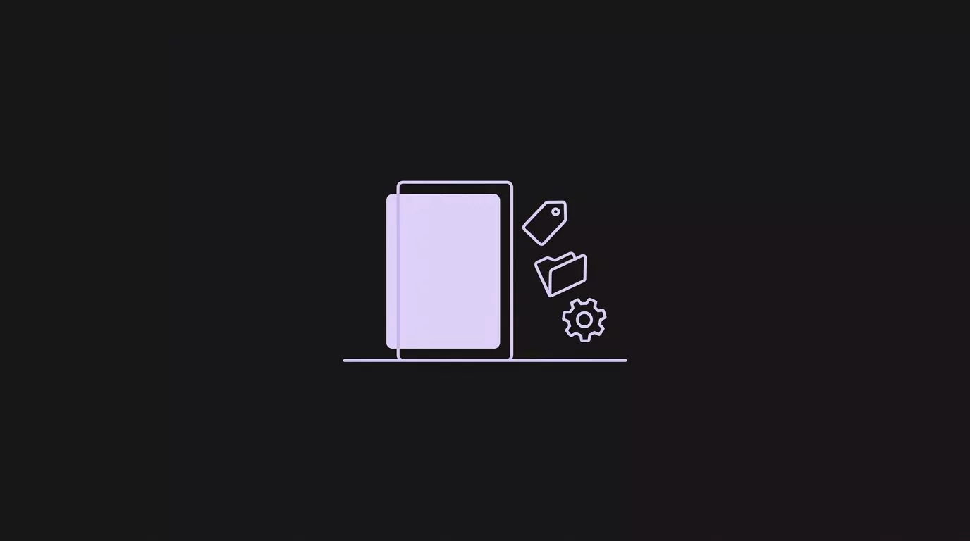 Discarded tag, file and gear icons falling away from a page in AI overview optimization