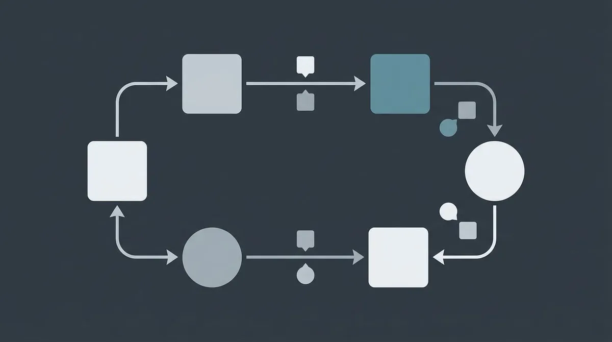 The five-step content workflow running as one connected loop