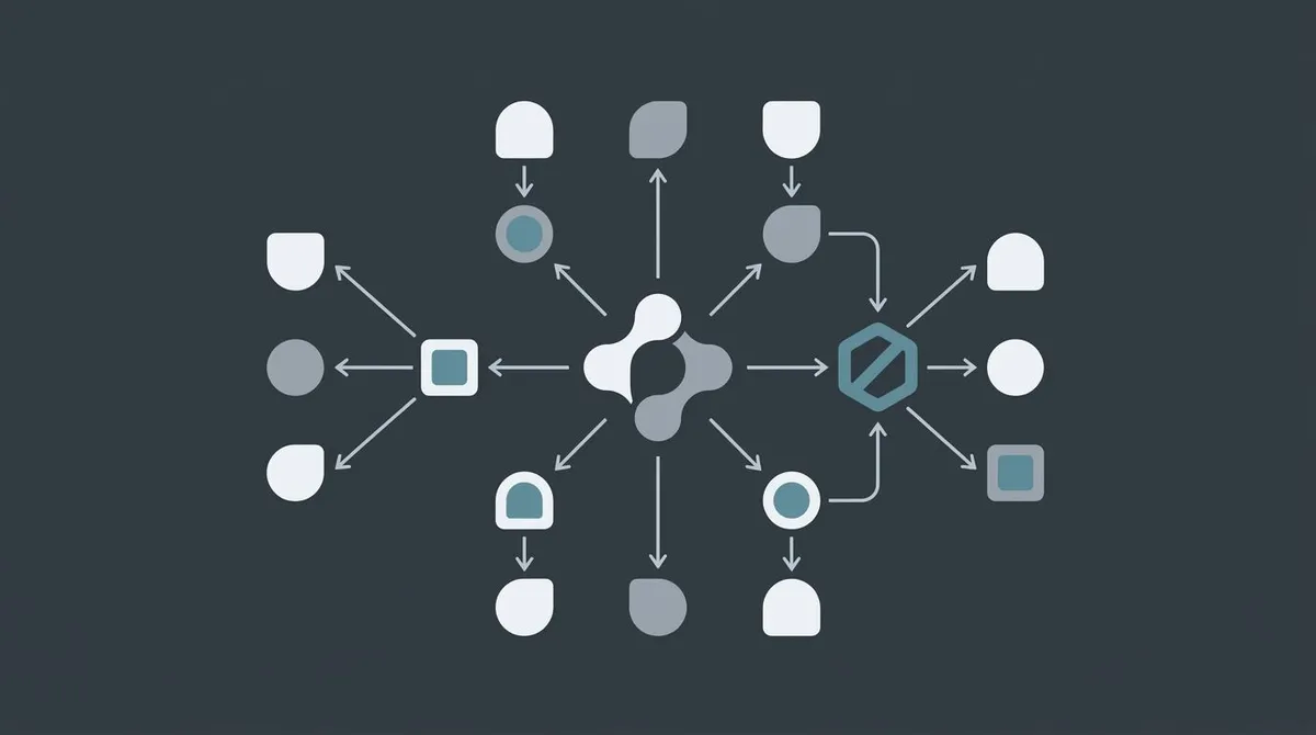 A multi-stage content pipeline moving research into drafting and editing, converging on a single human approval gate