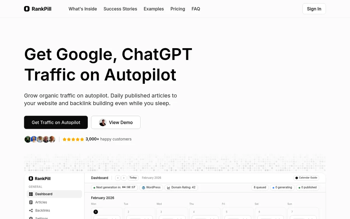 RankPill homepage
