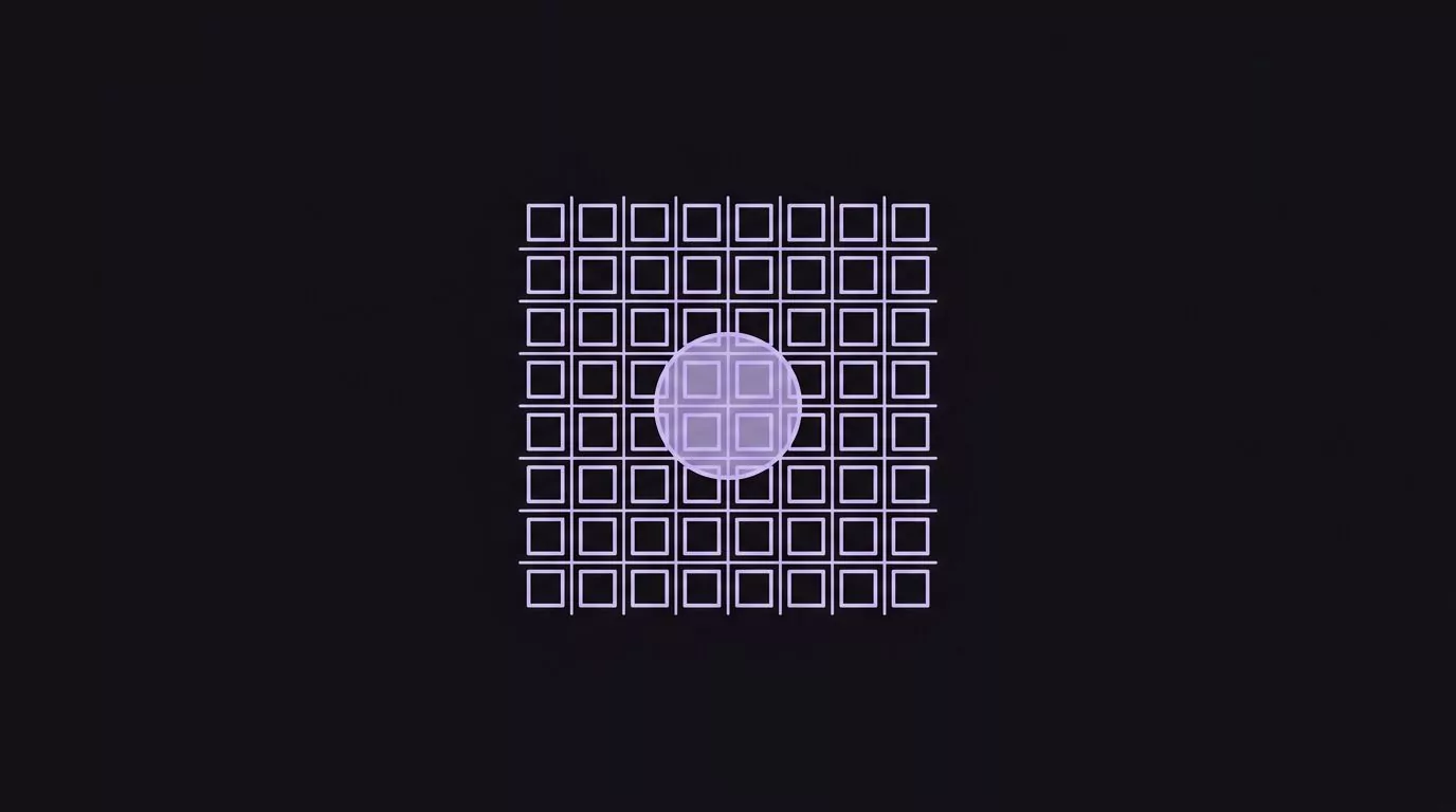 Grid with a small circled overlap showing the AI Overviews shortlist of pages to fix